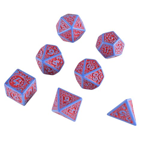 CHIZISX 7Pcs Acryl Polyhedral Würfel Mehrseitige Spiel Würfel Hohl Muster Brettspiel Würfel Für Rolle Spielen Tisch Spiel von CHIZISX