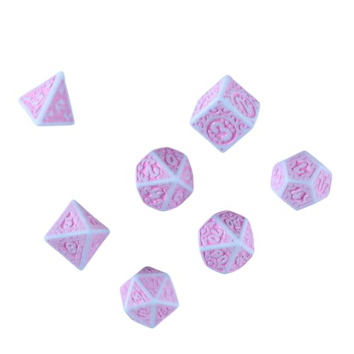 CHIZISX 7Pcs Acryl Polyhedral Würfel Mehrseitige Spiel Würfel Hohl Muster Brettspiel Würfel Für Rolle Spielen Tisch Spiel von CHIZISX