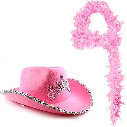 CHIZISX Baseballkappe, Pelzmütze, Westernhut für Damen und Mädchen, Foto-Requisiten, Schal, wunderschönes Cowgirl-Kostüm-Set für Foto-Requisiten von CHIZISX