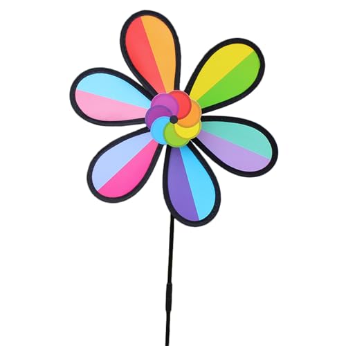 CHIZISX Blumenwindspinner Rasen Pinwheel 11inch Bunte Regenbogengarten Windmühle Spielzeug Für Garten Yard Party Dekore von CHIZISX