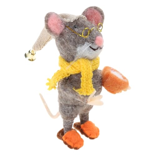 CHIZISX Kleine Nadelgefühlte Maus Figur Puppen Klassische Cartoon Figuren Wollfelted Mäuse Weihnachtsverzierung Für Zuhause Dekore von CHIZISX