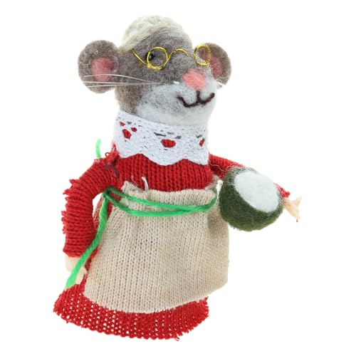 CHIZISX Kleine Nadelgefühlte Maus Figur Puppen Klassische Cartoon Figuren Wollfelted Mäuse Weihnachtsverzierung Für Zuhause Dekore von CHIZISX