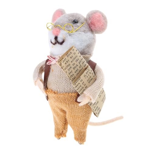 CHIZISX Kleine Nadelgefühlte Maus Figur Puppen Klassische Cartoon Figuren Wollfelted Mäuse Weihnachtsverzierung Für Zuhause Dekore von CHIZISX