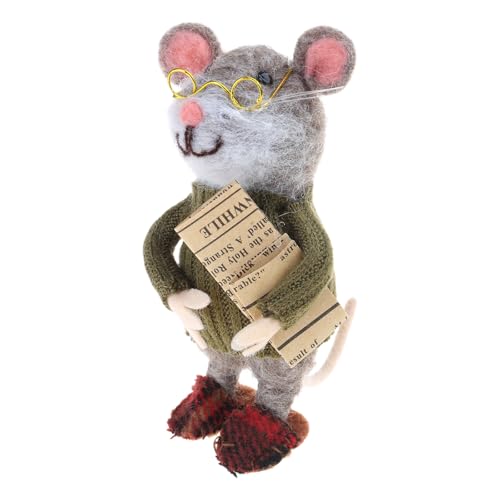 CHIZISX Kleine Nadelgefühlte Maus Figur Puppen Klassische Cartoon Figuren Wollfelted Mäuse Weihnachtsverzierung Für Zuhause Dekore von CHIZISX