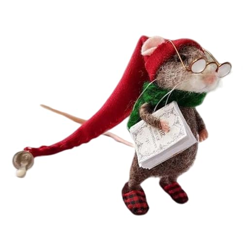 CHIZISX Kleine Nadelgefühlte Maus Figur Puppen Klassische Cartoon Figuren Wollfelted Mäuse Weihnachtsverzierung Für Zuhause Dekore von CHIZISX