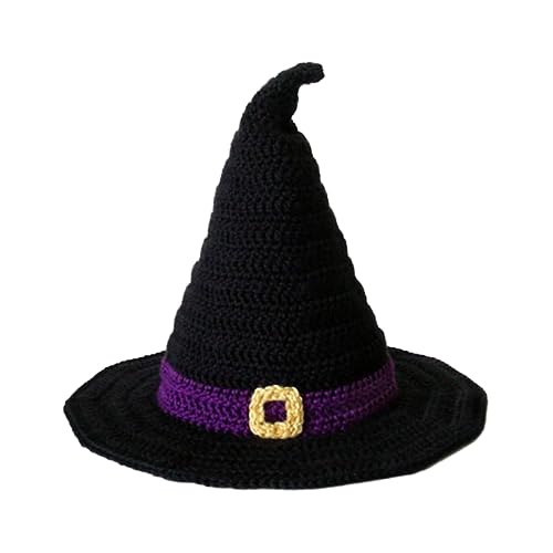 CHIZISX Mützen, Unisex, Halloween, Schirm, Hexenhut, gehäkelt, Zaubererhut, für Herren und Damen, Cosplay, Hexenhut, mehrere Arten zur Auswahl von CHIZISX