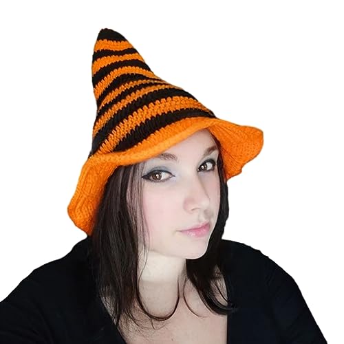 CHIZISX Mützen, Unisex, Halloween, Schirm, Hexenhut, gehäkelt, Zaubererhut, für Herren und Damen, Cosplay, Hexenhut, mehrere Arten zur Auswahl von CHIZISX