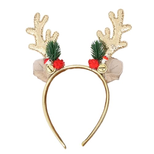 Festlicher Hirschhorn-Kopfschmuck mit weichem Stoff und klingelnden Glocken, bequemer Weihnachts-Haarschmuck für Familienfeste, Haarband mit Glocken Festlicher Hirschhorn-Kopfschmuck mit weichem Stoff und klingelnden Glocken, bequemer Weihnachts-Haarschmuck für Familienfeste, Haarband mit Glocken von CHIZISX