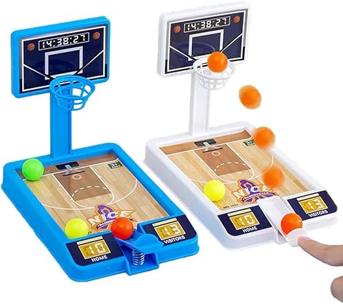 2 Stücke Tisch Basketballspiel Spielzeug, Mini Tisch Basketball, Flipper Basketball, Desktop-Kinderspielzeug, Büro Desktop Basketball Partygeschenke, für Kinder und Erwachsene von CHONGQILAO