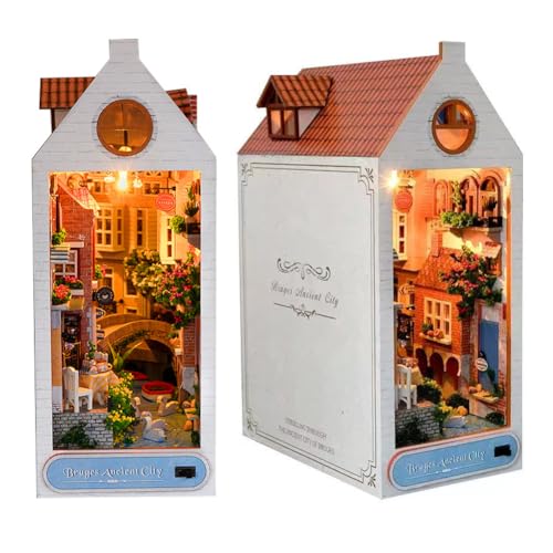 DIY Book Nook Kit, 3D Holzpuzzle DIY Miniaturhaus Kit für Bücherecke Regal Einsatz Dekoration, Book Nook Puppenhaus mit LED-Licht DIY Book Nook Kit, 3D Holzpuzzle DIY Miniaturhaus Kit für Bücherecke Regal Einsatz Dekoration, Book Nook Puppenhaus mit LED-Licht von CHOOYIH