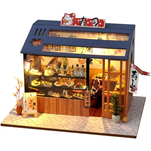 Miniaturhaus-Set zum Selbermachen mit LED-Licht, japanischer Stil, Puppenhaus-Set, Mini-Haus-Set Miniaturhaus-Set zum Selbermachen mit LED-Licht, japanischer Stil, Puppenhaus-Set, Mini-Haus-Set von CHOOYIH