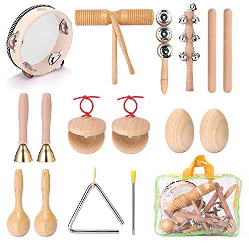 CHOYUE 11 stücke Hand Percussion Instrumente Kit Tragbare Musik Aufklärung Musical Instruments Set von CHOYUE