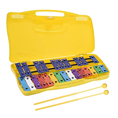 CHOYUE Bunte 25 Notizen Glockenspiel Xylophon Percussion Rhythmus Musikalische Lehre Instrument Spielzeug mit 2 Mallets Handheld Fall für Baby von CHOYUE