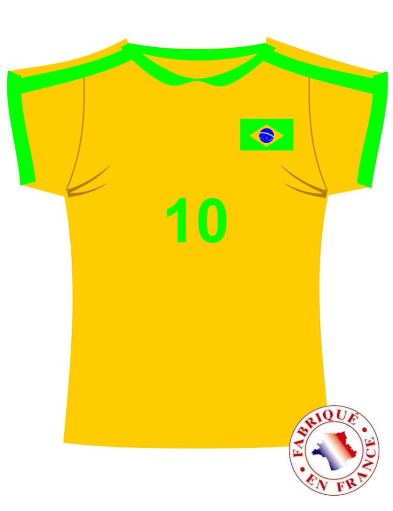 Wanddeko Trikot Brasilien Fussball gelb-grün-blau von CHRISTIANFABRICATIONS