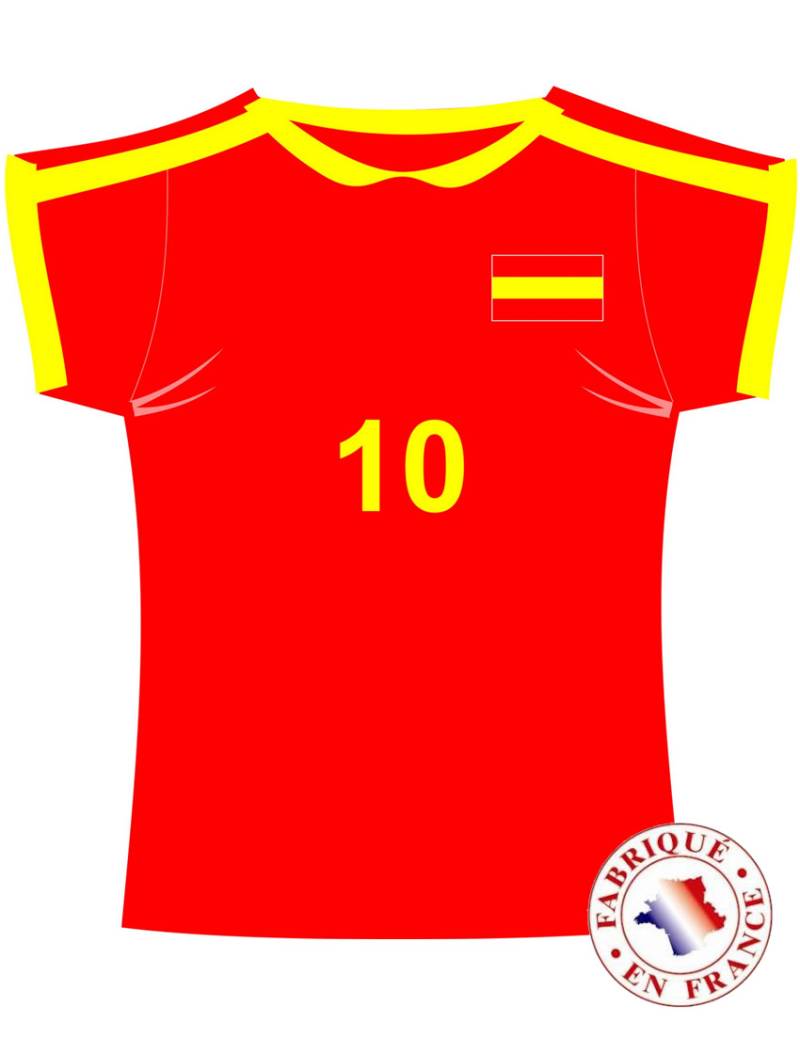 Wanddeko Trikot Spanien Fussball rot-gelb von CHRISTIANFABRICATIONS