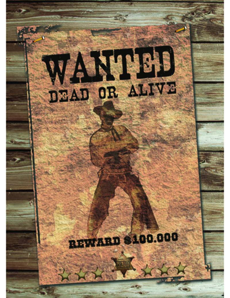 Wanted Suchplakat Western Wanddeko von CHRISTIANFABRICATIONS