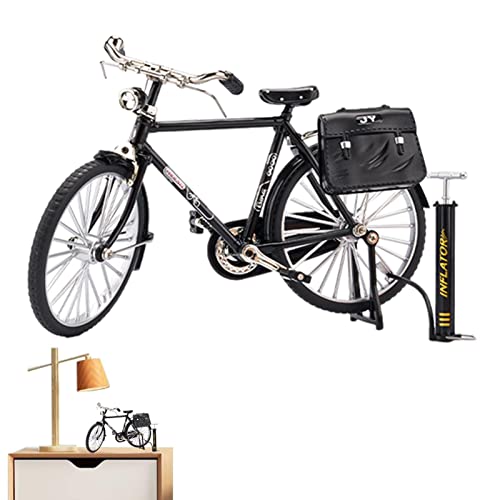 Mini-Fingerrad, kleines Retro-Fahrradmodell mit Luftpumpe, Fahrradornament aus Eisen, Fahrradskulptur aus Metall für Büro, Tisch, Regal, Schrank für Schlafzimmer, Garten, Wohnzimmer und Dekoration von CHROX