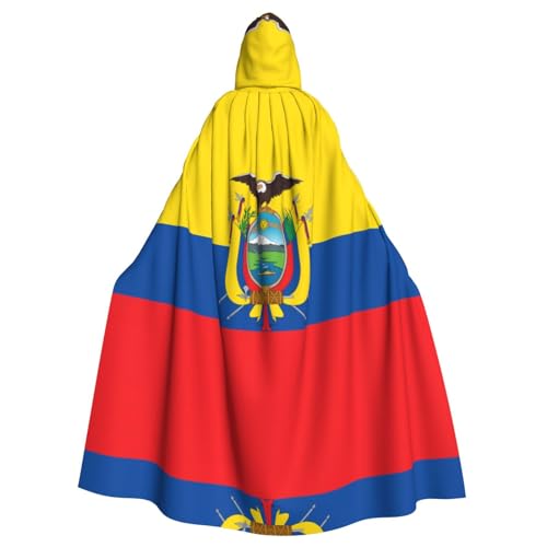 CHRYSM Kapuzenumhang, Umhang mit Kapuze, Halloween, Hexe, Zauberer, Rabe, Vampir, Cosplay-Kostüm, Flagge von Äthiopien, Flagge Ecuadors, Einheitsgröße von CHRYSM