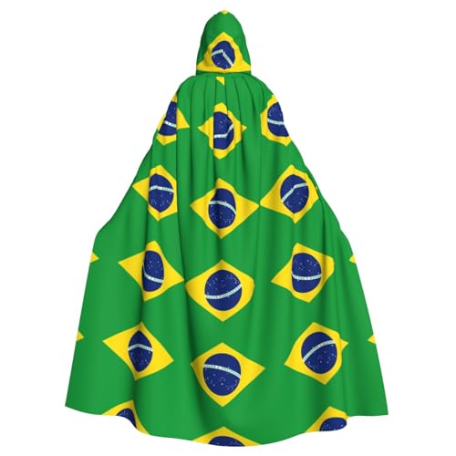 CHRYSM Kapuzenumhang, Umhang mit Kapuze, Halloween, Hexe, Zauberer, Rabe, Vampir, Cosplay-Kostüm, bulgarische Flagge, brasilianische Flagge, Einheitsgröße von CHRYSM