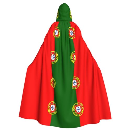 CHRYSM Kapuzenumhang, Umhang mit Kapuze, Halloween-Hexe, Zauberer, Rabe, Vampir, Cosplay-Kostüm, russische Flagge, portugiesische Flagge, Einheitsgröße von CHRYSM