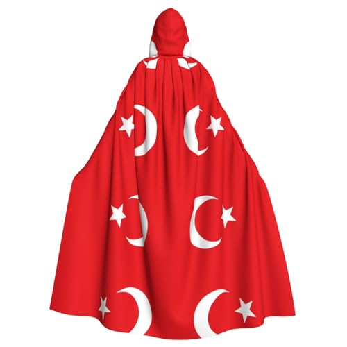 Chrysm Kapuzenumhang mit Flagge der Türkei für Erwachsene, Cosplay, Halloween, Weihnachten, Party, Karneval, Hexenumhang von CHRYSM