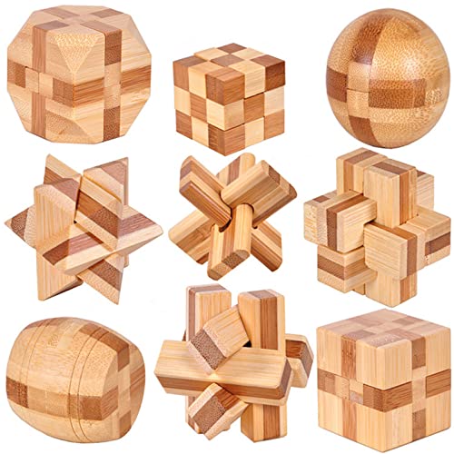 Knobelspiele Holz, 3D Knobelspiele für Erwachsene, Geschicklichkeitsspiele Erwachsene, Geduldsspiel für Erwachsene, Logikspiele für Erwachsene, Spielzeug Geschenk Set für Erwachsene & Kinder von CHSEEO