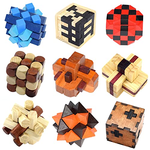 Knobelspiele Holz, 3D Knobelspiele für Erwachsene, Geschicklichkeitsspiele Erwachsene, Geduldsspiel für Erwachsene, Logikspiele für Erwachsene, Spielzeug Geschenk Set für Erwachsene & Kinder von CHSEEO