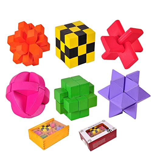 Knobelspiele Holz, 3D Knobelspiele für Erwachsene, Geschicklichkeitsspiele Erwachsene, Geduldsspiel für Erwachsene, Logikspiele für Erwachsene, Spielzeug Geschenk Set für Erwachsene & Kinder von CHSEEO