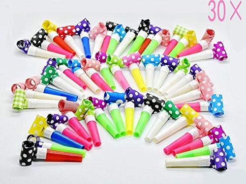 CHSYOO 30 x Luftrüssel Tröte Pfeife Set, Gastgeschenk Spielzeug zum Geburtstag Kinder Party Garten Party Karneval Weihnachten Neujahr, Farben zufällig CHSYOO 30 x Luftrüssel Tröte Pfeife Set, Gastgeschenk Spielzeug zum Geburtstag Kinder Party Garten Party Karneval Weihnachten Neujahr, Farben zufällig von CHSYOO