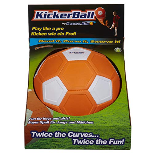 CHTK4 STAY ACTIVE KICKERBALL by Swerve Ball Football Toy Size 4 Aerodynamic Panels for Swerve Tricks, Indoor & Outdoor, As Seen On TV, Unisex, Orange White von CHTK4