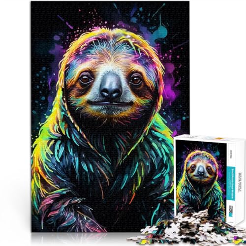 1000-teiliges Puzzle für Erwachsene Neon Faultier Kunst Aus Holz ab 14 Jahren Lernspielzeug zum Lernen Weihnachts- und Geburtstagsgeschenke。Größe:50x75cm/19.6x29.5Zoll 1000-teiliges Puzzle für Erwachsene Neon Faultier Kunst Aus Holz ab 14 Jahren Lernspielzeug zum Lernen Weihnachts- und Geburtstagsgeschenke。Größe:50x75cm/19.6x29.5Zoll von CHTLIFQ