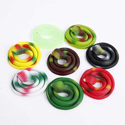 CHUANGOU 8 STK Gummi Cobra Modell ，simuliertes Schlangenmodell Tier Streich ，für Halloween, April Fool's Day，Gruselige Requisiten ，Kinder,Garten ，Party, Gruselige Trick .Zierschmuck von CHUANGOU