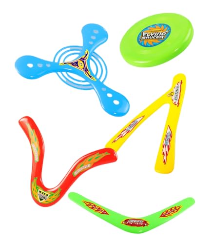 CHUANGOU Boomerang Sports Toy, Boomerang Outdoor, Boomerang Sport, 5 Pieces Boomerang Toy, Boomerang Set, Throwing Flying Toy von CHUANGOU