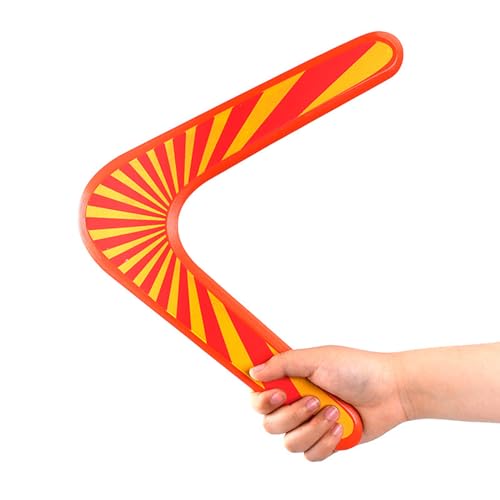 CHUANGOU Boomerang V Shaped Outdoor, Boomerang, Flatloop Bummerang, Boomerang Anfänger, Return Flying Boomerang Wooden Toy Geschenke(Orange) von CHUANGOU