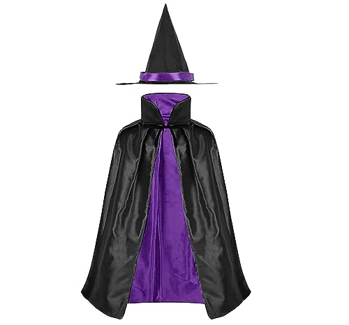 CHUANGOU Cape Vampir Kostüm，Vampir Umhang mit Kragen，für Kostüm Cosplay Party Bühne Leistung Halloween Dekoration.(lila) von CHUANGOU