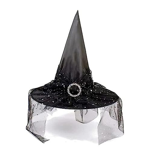 CHUANGOU Halloween Hexen Hut Hexenhut Mädchen, Witch Hat Women für Halloween Kostüm Damen Hexe, für Maskeradepartys, Haloween Party Geeignet, alle Arten von Menschen von CHUANGOU