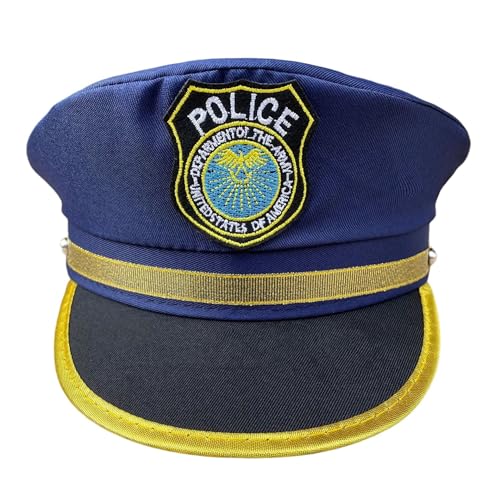 CHUANGOU Police Hat Costumes for Men Halloween Costumes for Cosplay Costumes Police Officer Role Play Cop Costume Hat von CHUANGOU