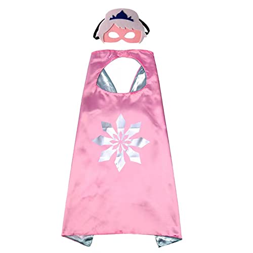 CHUANGOU Umhang Cape，Cosplay Kostüme mit Maske,für Karneval Langarm Verkleidung Party Geburtstagsfeier Halloween Weihnachten Fest（rosa）. von CHUANGOU