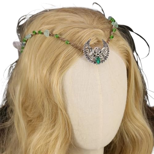 CHUDOU Elfen-Stirnband, Elfen-Kopfschmuck, Kristall-Elfenkrone, Wald-Fee-Haarband, Sonnenblätter, Tiaras, Haarschmuck, Hochzeit, Brautveranstaltung, Festival, Geschenke for Cosplay-Zubehör (4)(2) von CHUDOU