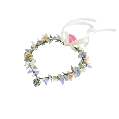 CHUDOU Elfen-Stirnband, Elfen-Kopfschmuck, elegante Waldblume, Elfenkrone, Stirnband, Hochzeit, grüner Schmuck, Kopfbedeckung, Kristall, Retro-Haarschmuck, Brautkostüm-Zubehör for Cosplay-Zubehör von CHUDOU