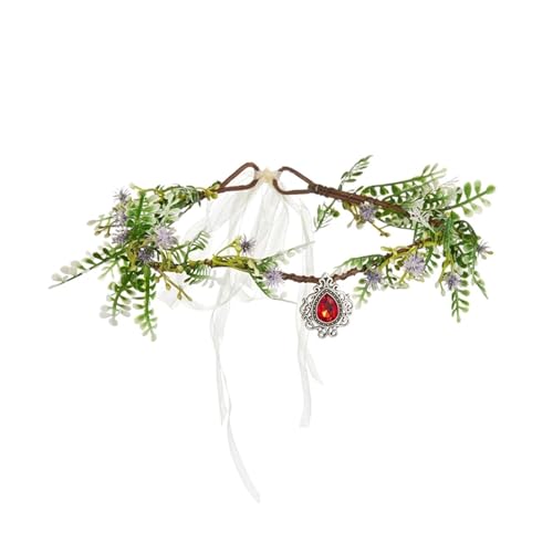 Elfen-Stirnband, Elfen-Kopfschmuck, Feen-Stirnbänder for Frauen, Elfen-Blumenkronen, Blumenkristalle, Kopfbedeckung for Party, Haarschmuck, Kostüm-Requisiten for Cosplay-Zubehör (wie im Foto gezeigt)( von CHUDOU