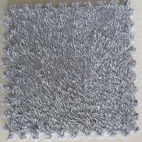 Ineinandergreifendes Puzzle, Schaumstoff-Bodenmatte, ineinandergreifende Teppiche, 10 Stück quadratische ineinandergreifende Teppichfliesen, Plüsch-Puzzle-Schaumstoff-Bodenmatten, Wohnzimmer, Schlafzi von CHUDOU