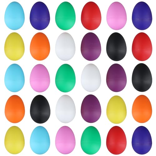 CHUENHEI 30 Stück Eier Maracas Musical, 10 Farben Egg Shaker Instrument, Musikeier, Rasseleier, Musik Eier Rassel für Musikinstrument, Party -Gefälligkeiten, Mitbringsel, Give Aways von CHUENHEI