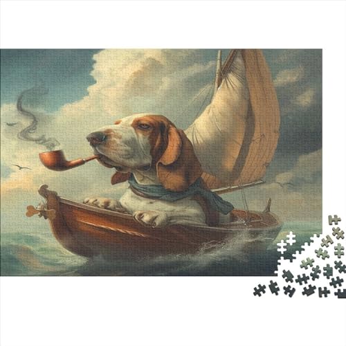 Basset Hound Hund Puzzle 1000 Teile Erwachsene, Puzzlespiel Jigsaw Puzzles Erwachsenen Puzzlespiel Puzzel 1000pcs (75x50cm) von CHUIYUFULAN