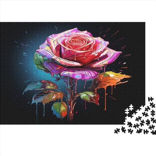 Rose Puzzle 1000 Teile,für Erwachsene, Impossible Puzzle,farbenfrohes Legespiel,GesKükenlichkeitsspiel Für Die Ganze Familie,Erwachsenenpuzzle Puzzel 1000pcs (75x50cm) von CHUIYUFULAN