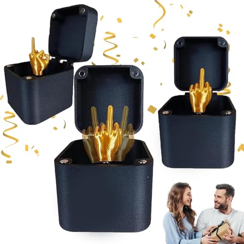 CHUNLIGOUJI Parodie Mittelfinger Streich Pop-up-Geschenk mit Box für Erwachsene, Der Mittelfinger in der Box, Mittelfinger-Geschenkbox, Mittelfinger in Einer Box für Erwachsene (3pcs) von CHUNLIGOUJI