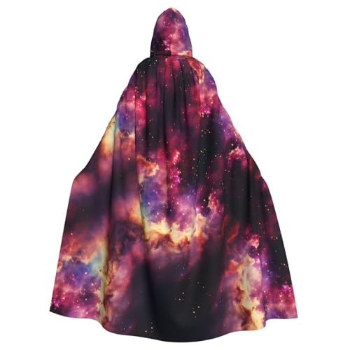 CHUNMINW Kapuzenumhang mit Galaxie-Weltraum-Aufdruck, Halloween-Umhang, lustiger Bademantel für Erwachsene, Cosplay, Hexe, Wikinger-Kostüm von CHUNMINW