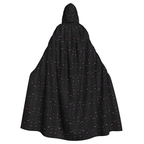 CHUNMINW Kapuzenumhang mit Gothic-Rosen-Druck, Halloween-Umhang, lustiger Bademantel für Erwachsene, Cosplay, Hexe, Wikinger-Kostüm von CHUNMINW