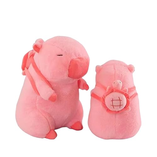 Capybara Cuddly Toy, Capybara Plush Toy,Stuffed Toy,Gift for Children Boys Girls Birthday Gift，with Turtle Backpack Toy,Plushie Stuffed Toy (Pink Turtle 25CM) von CHYHJ