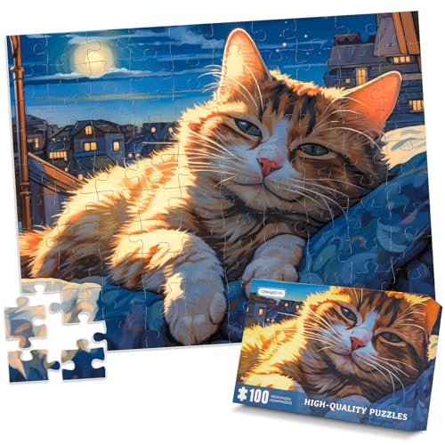 100 Teile Jigsaw Puzzles for Adults & Children & Kids-Sleeping Cat,Cute Kitten 100 Teile, Kids Jigsaw Puzzles Cozy Retreat 100 Piece Puzzle 100 Teile Jigsaw Puzzles for Adults & Children & Kids-Sleeping Cat,Cute Kitten 100 Teile, Kids Jigsaw Puzzles Cozy Retreat 100 Piece Puzzle von CHengQiSM